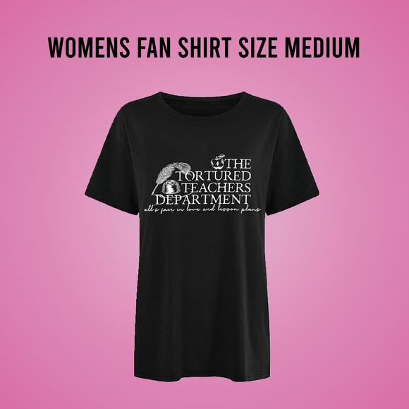 New Tortured Teachers Department Swiftie Fan T-Shirt Black Size Medium - Picture 1 of 7